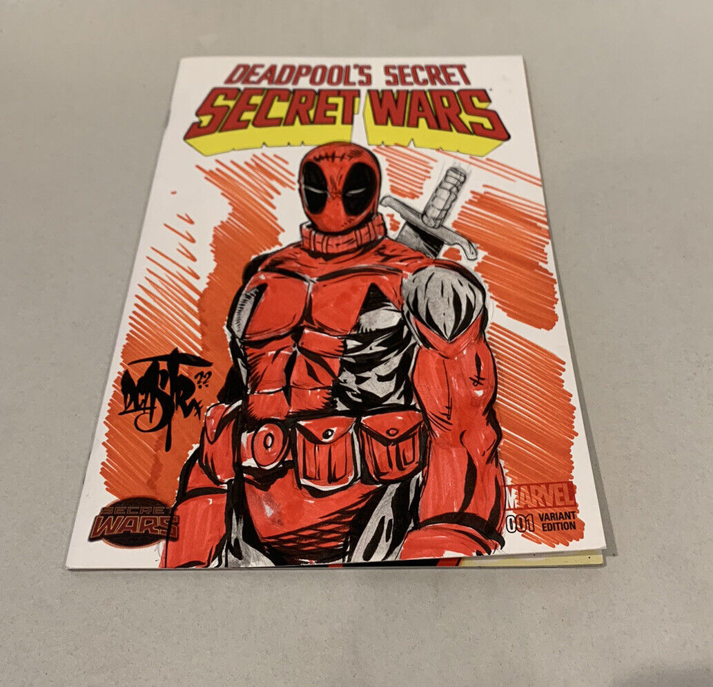 DEADPOOL'S SECRET #1 Blank Cover Variant Marvel Comic w Original DAVE CASTR Art