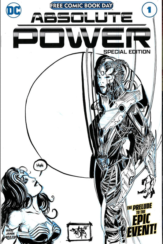 Absolute Power 1 (2024) DC Comic Sketch Var Cover W Original Brainiac DCastr Art