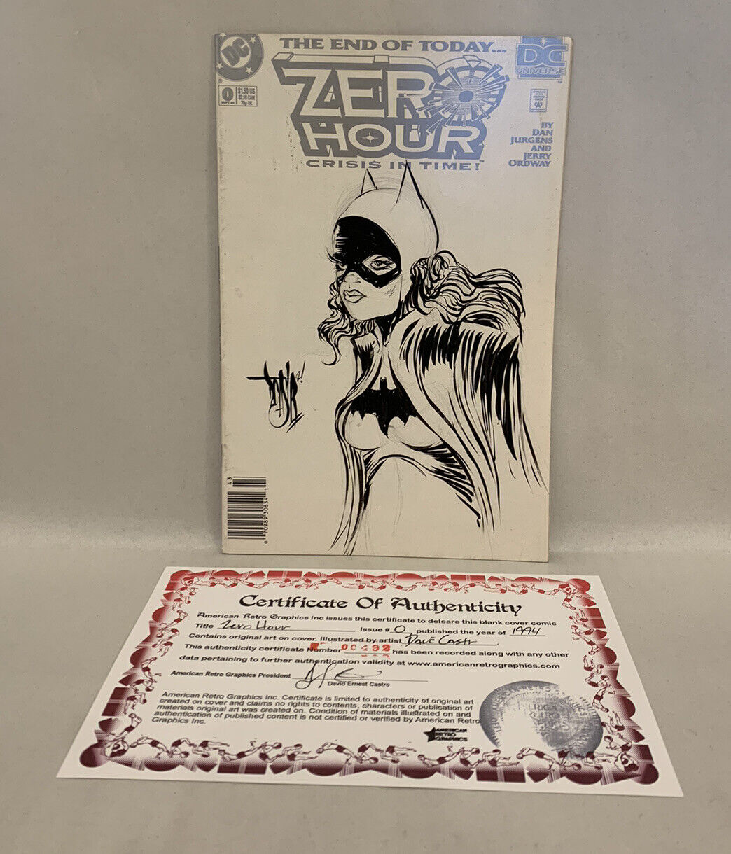 ZERO HOUR Blank Sketch Variant Cover DC Comic 1994 Original Art Dave Castr