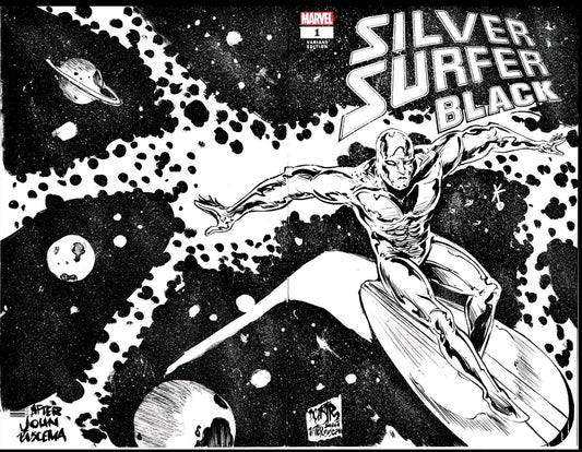 Silver Surfer Black (2019) Marvel Sketch Cover Variant W Original Dave Castr Art