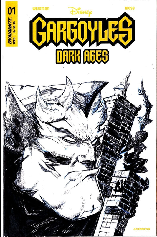GARGOYLES Dark Ages #1 Dynamite Sketch Cover Comic w Original JAG Goliath Art