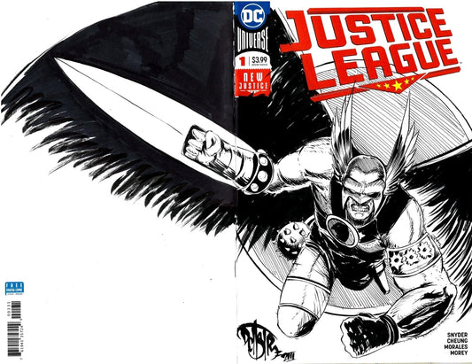 Justice League #1 (2018) DC Sketch Var Comic Cover W Original Hawkman DCastr Art