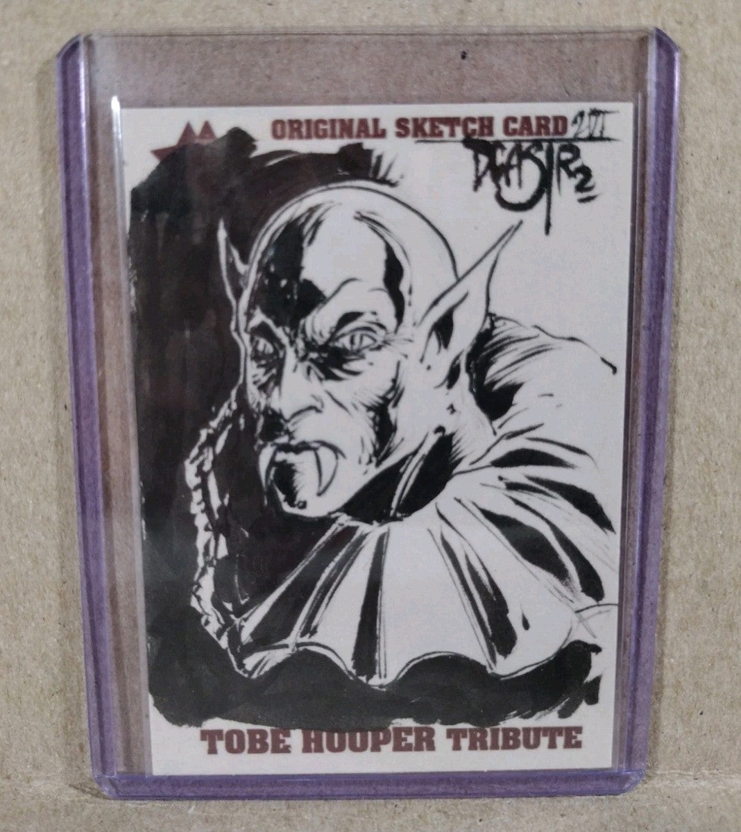 Tobe Hooper Tribute Sketch Card 2022 ARG W Original Dave Castr Funhouse Art
