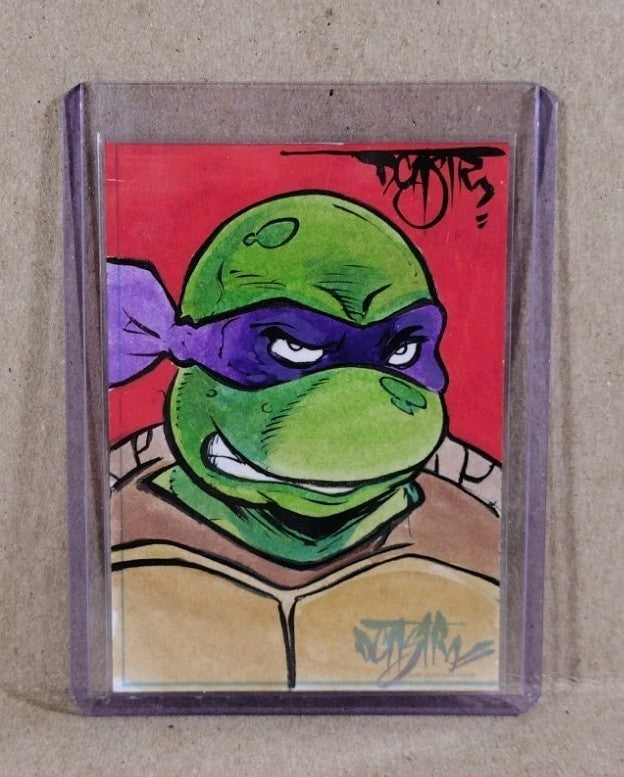 Dave Castr Crusin (2025) OAC Sketch Card W Original TMNT Donatello Art ACEO