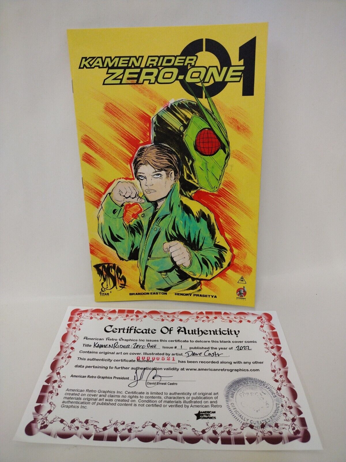 Kamen Rider Zero One #1 (2022) Titan Blank Cover Comic w Original Dave Castr Art