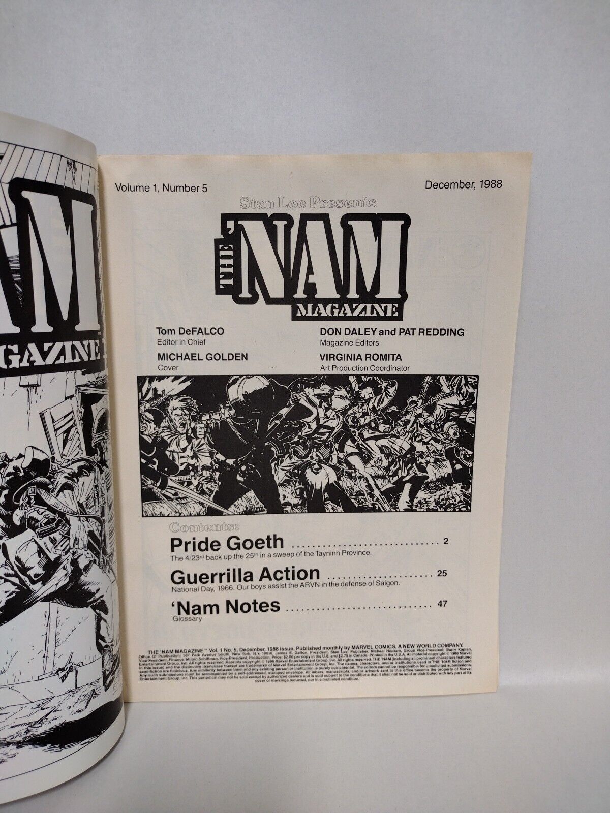 The NAM Magazine (1988) Marvel Comic Lot Set #1 2 3 4 5 Michael Golden FN