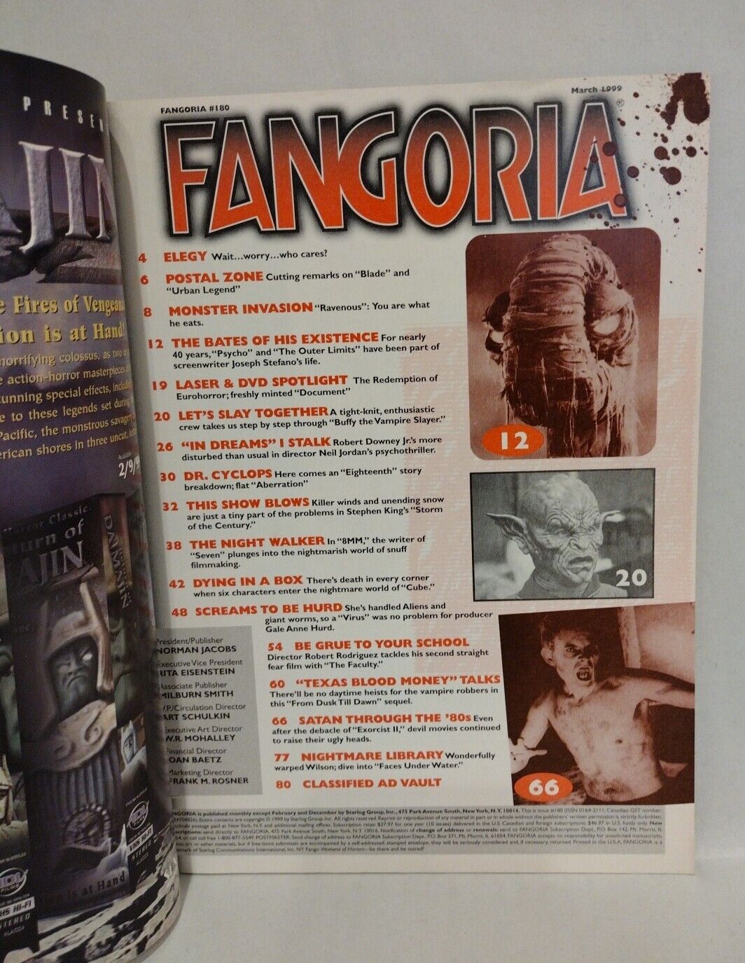 FANGORIA Magazine #180 BTVS In Dreams Faculty Dusk Till Dawn 2