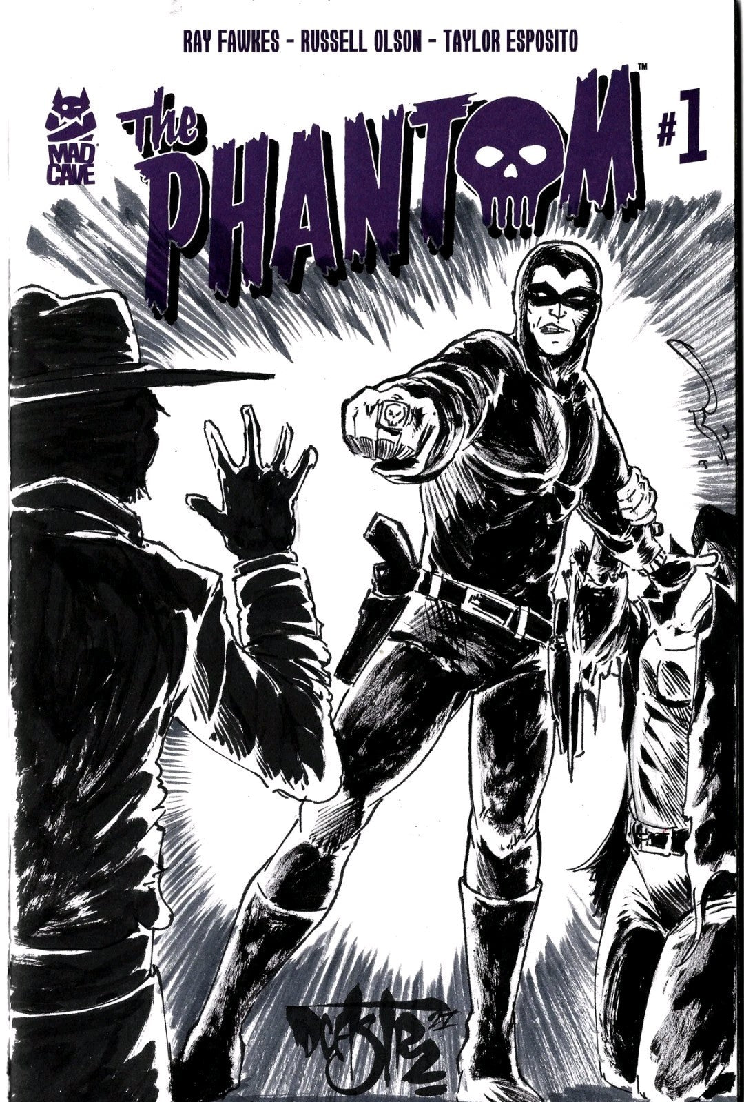 Phantom #1 (2025) Mad Cave Sketch Cover Variant Comic W Original Dave Castr Art
