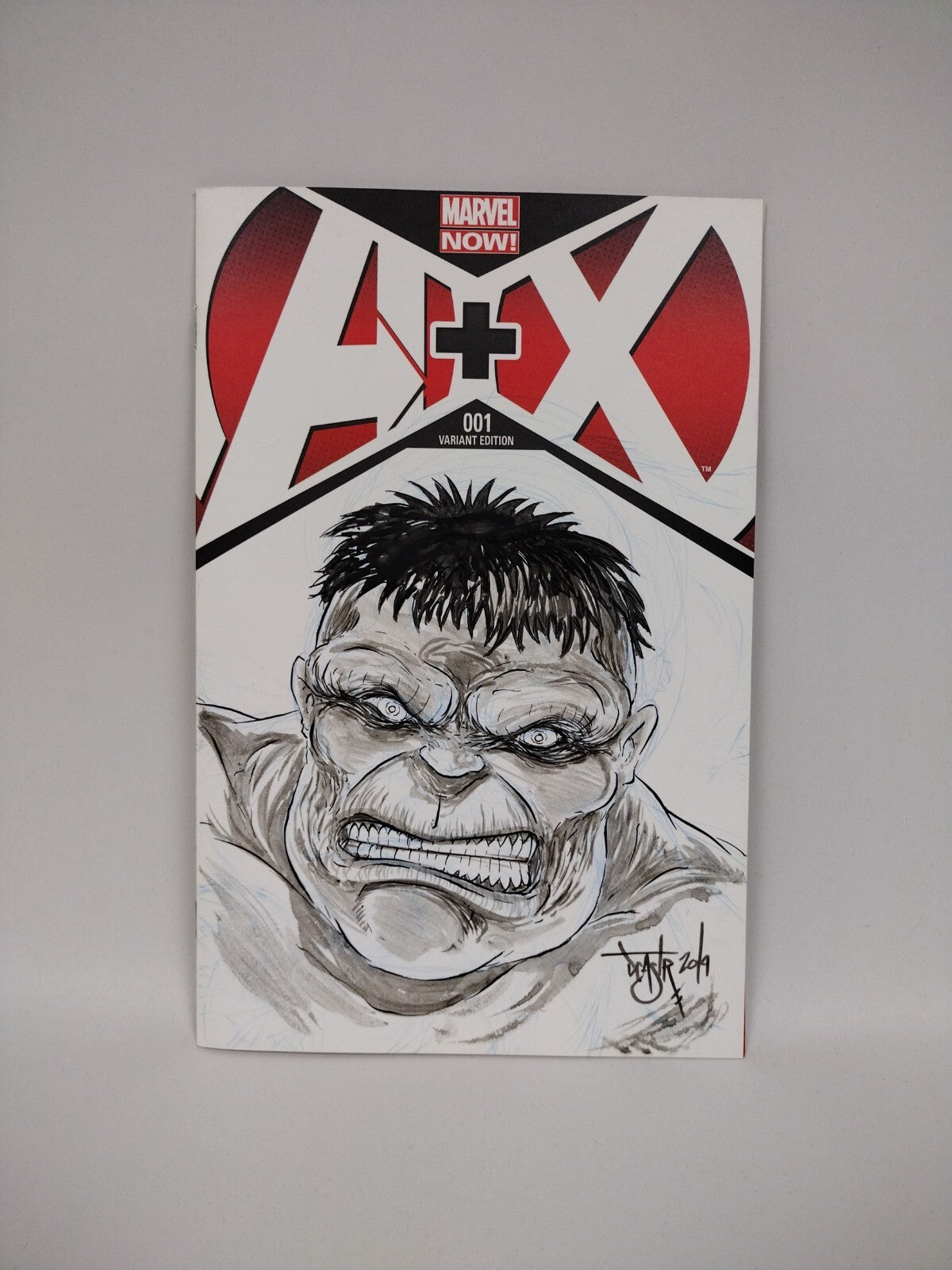 A+X Avengers X-Men 1 (2012) Marvel Sketch Cover Var W Original DCastr Hulk Art