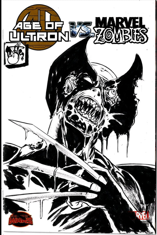 Age of Ultron vs Marvel Zombies #1 Sketch Cover Variant w Original Wolverine Art
