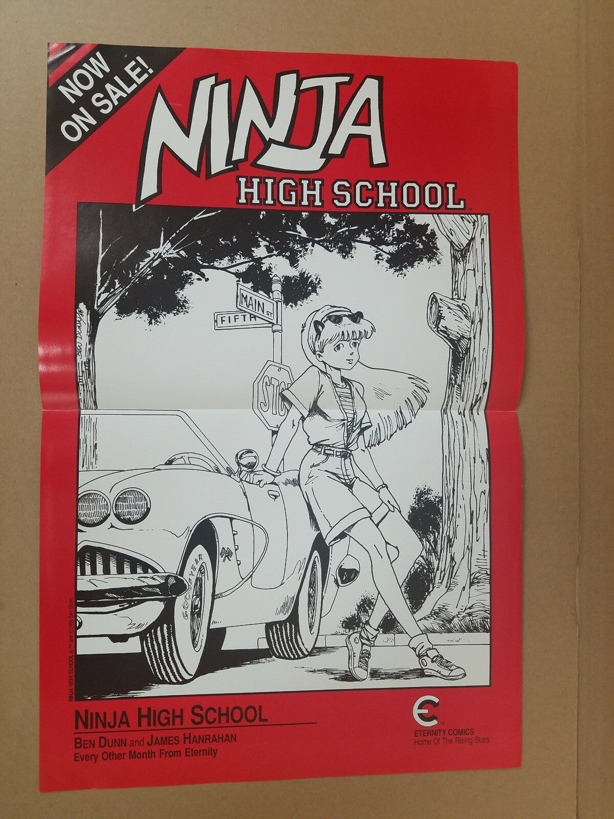 Lot of 3 Rare Ninja High School (1988) Promo Posters Ben Dunn Eternity Comics