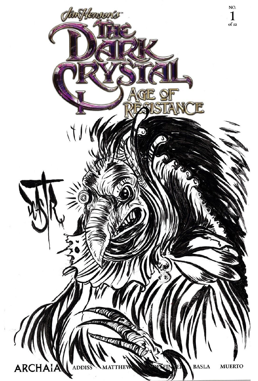 Dark Crystal Age of Resistance 1 (2019) Blank Cover Variant Comic W Original Art