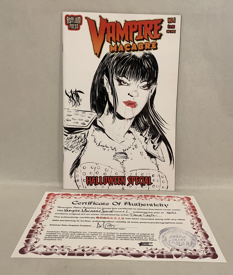 VAMPIRE MACABRE 1 (2021) Asylum Sketch Variant Cover Comic W Original Art DCastr