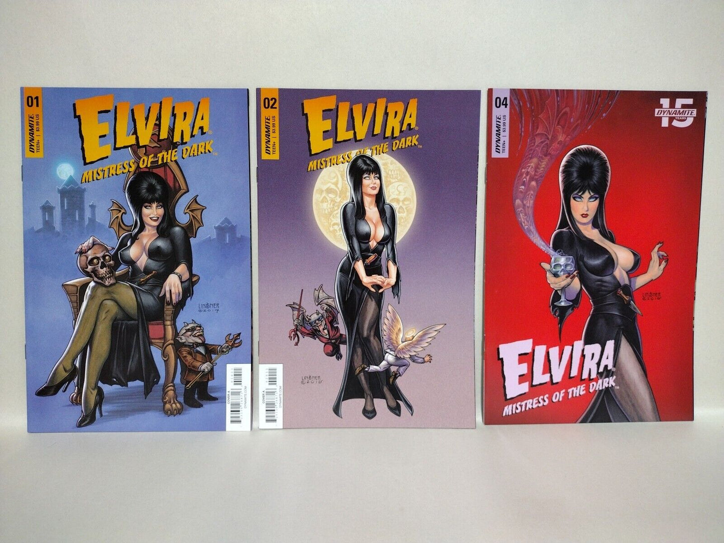 Elvira Mistress Of The Dark (2018) Dynamite Comic Lot Set #1 2 4 Linsner Covers