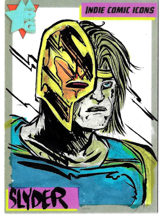 Indie Comic Icons Sketch Card w Original Slyder Dooms IV Art DCastr (2023) ARG