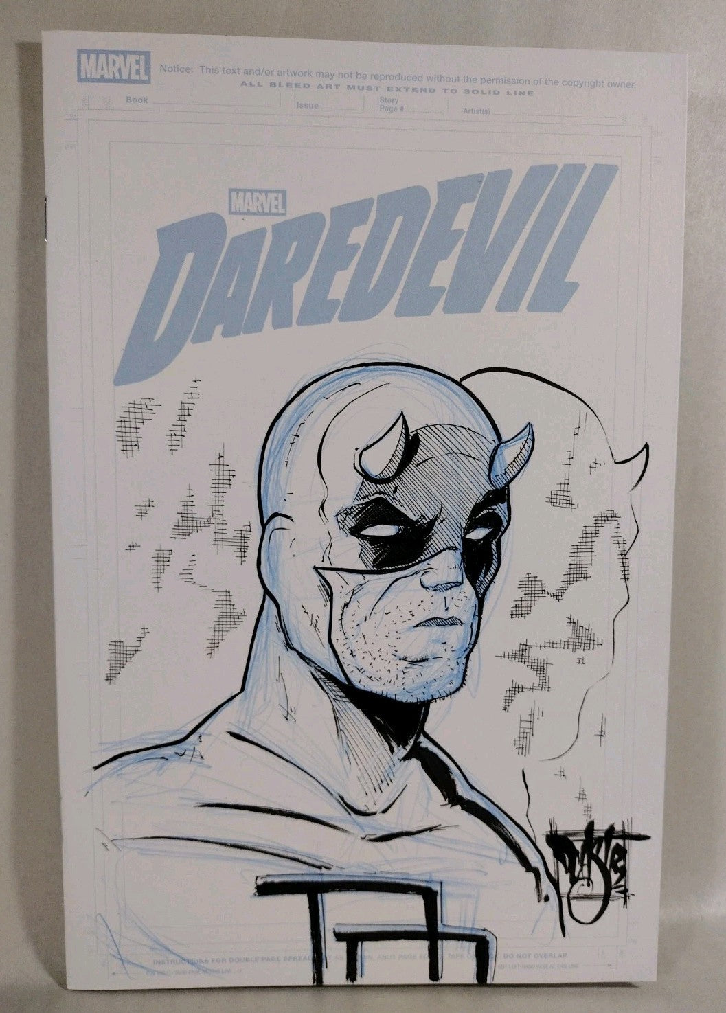 Daredevil #1 (2026) Marvel Comic Sketch Cover Variant W Original DCastr Art