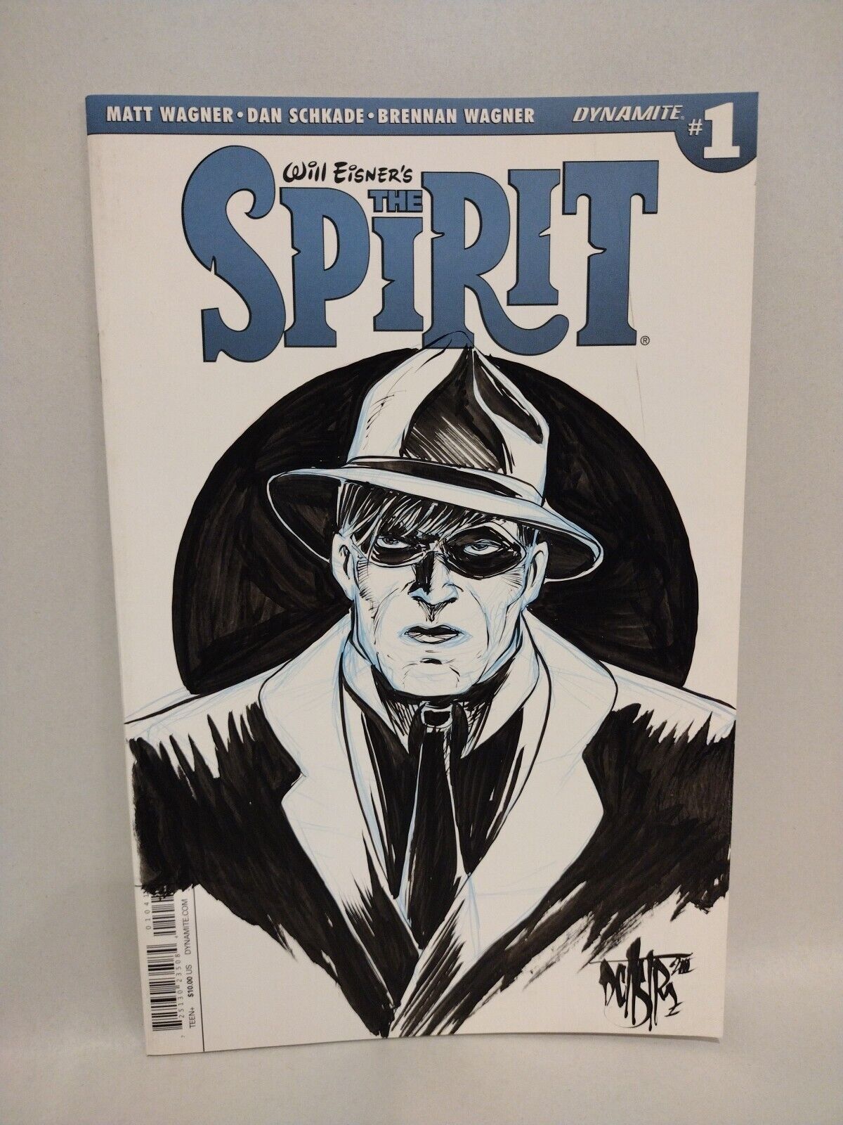 The Spirit #1 Blank Sketch Variant Cover Comic 2015 W Original Art Dave Castr