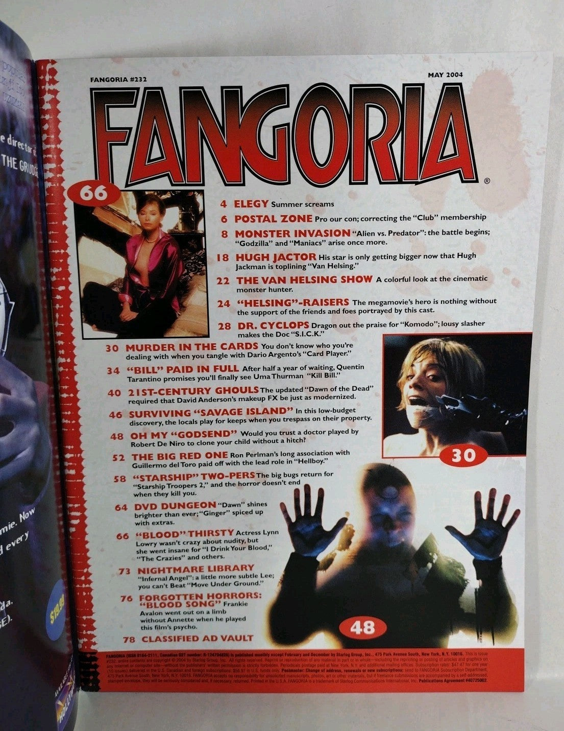 FANGORIA Magazine 232 (2004) Van Helsing Kill Bill 2 Starship Trooper 2 NM