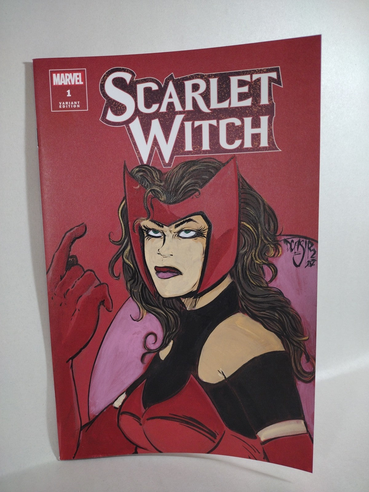 Scarlet Witch #1 (2023) Blank Red Cover Marvel Comic w Original DCastr Art