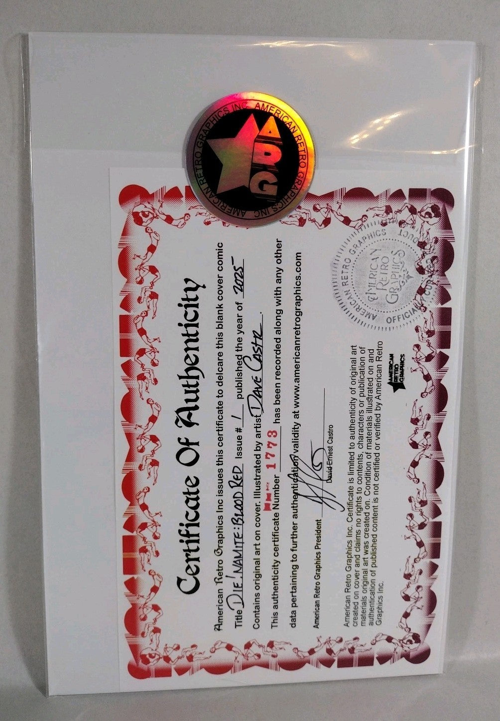 Die! Namite Blood Red #1 (2025) Dynamite Sketch Cover Comic W Original Art