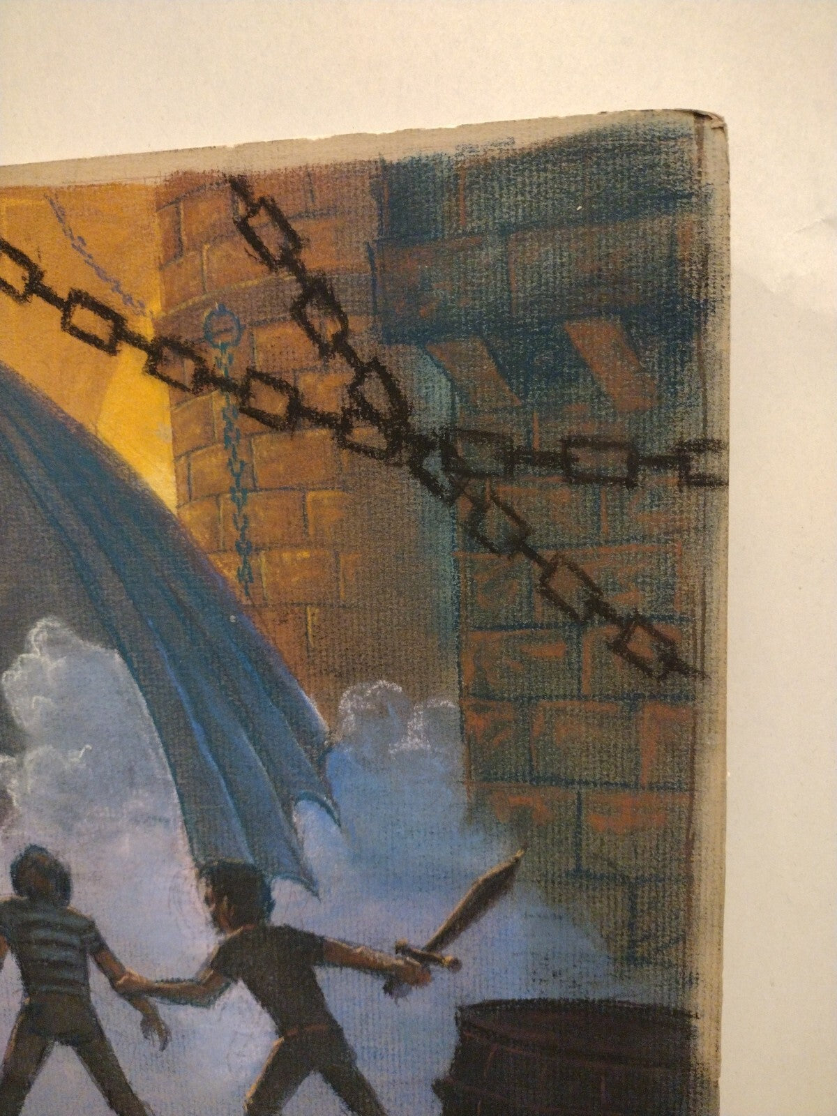 Original Doug Lefler (1984) Fantasy Oil Pastel Illustration Set Wolves Dragon 