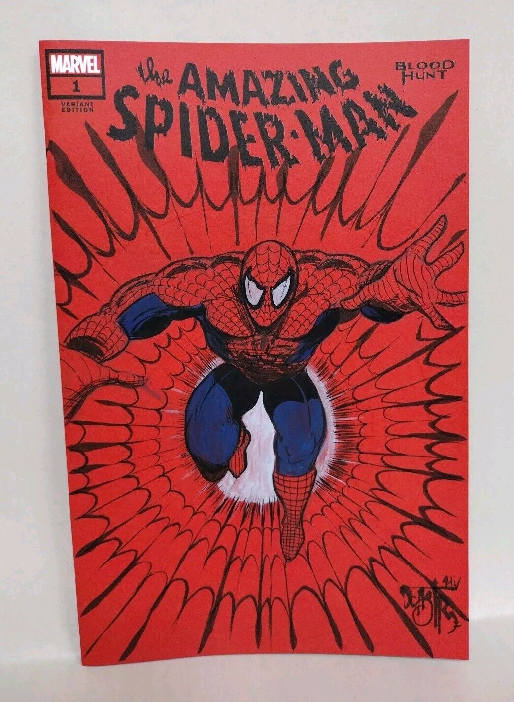 Amazing Spider-Man Blood Hunt #1 Marvel Red Sketch Var W Original DCastr Art