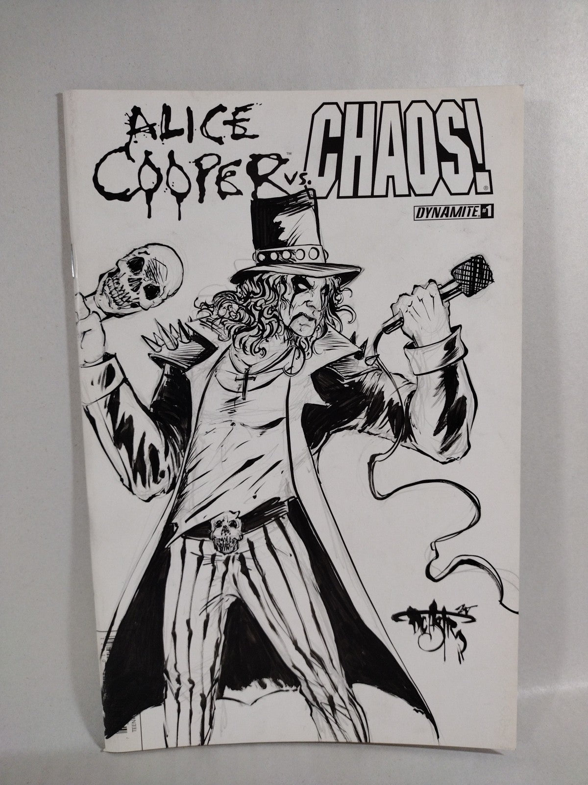 Alice Cooper vs Chaos 1 (2015) Dynamite Sketch Cvr Variant W Comic Original Art 