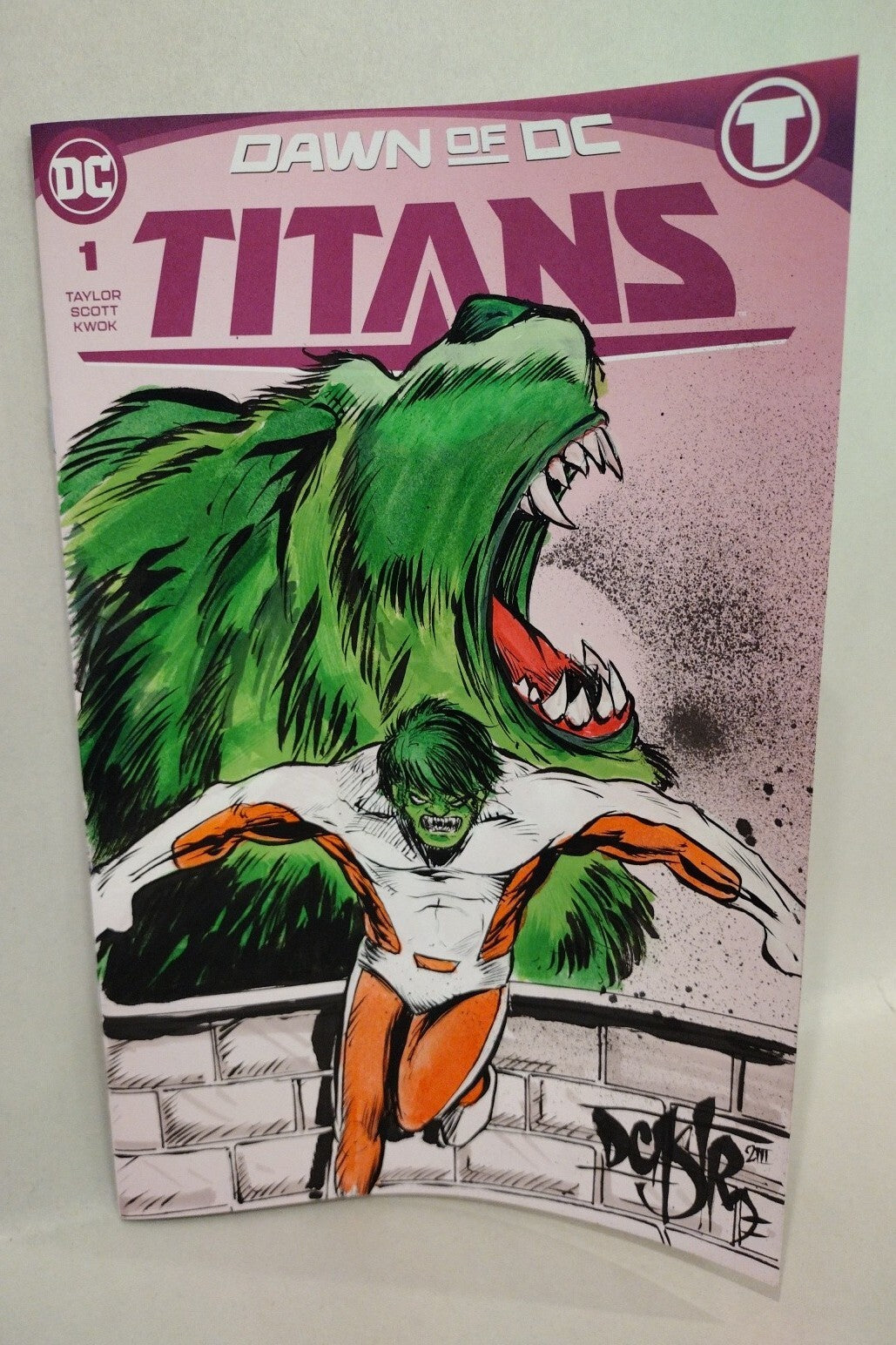 Titans #1 (2023) Dawn Of DC Blank Sketch Variant Comic w Original Dave Castr Art