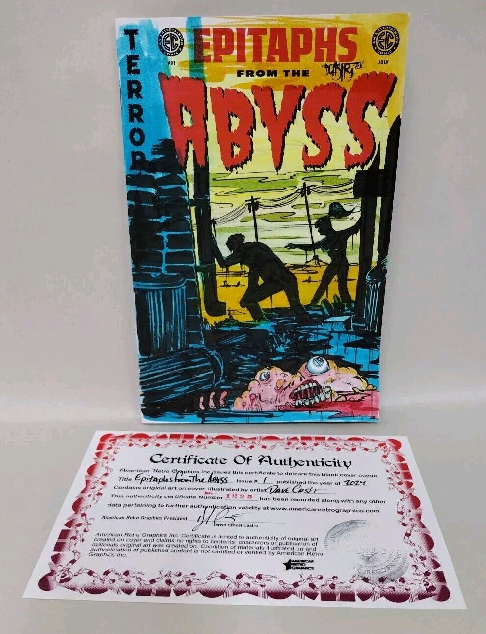 Epitaphs From The Abyss 1 (2024) EC Comic Sketch Cover Var W Original DCastr Art