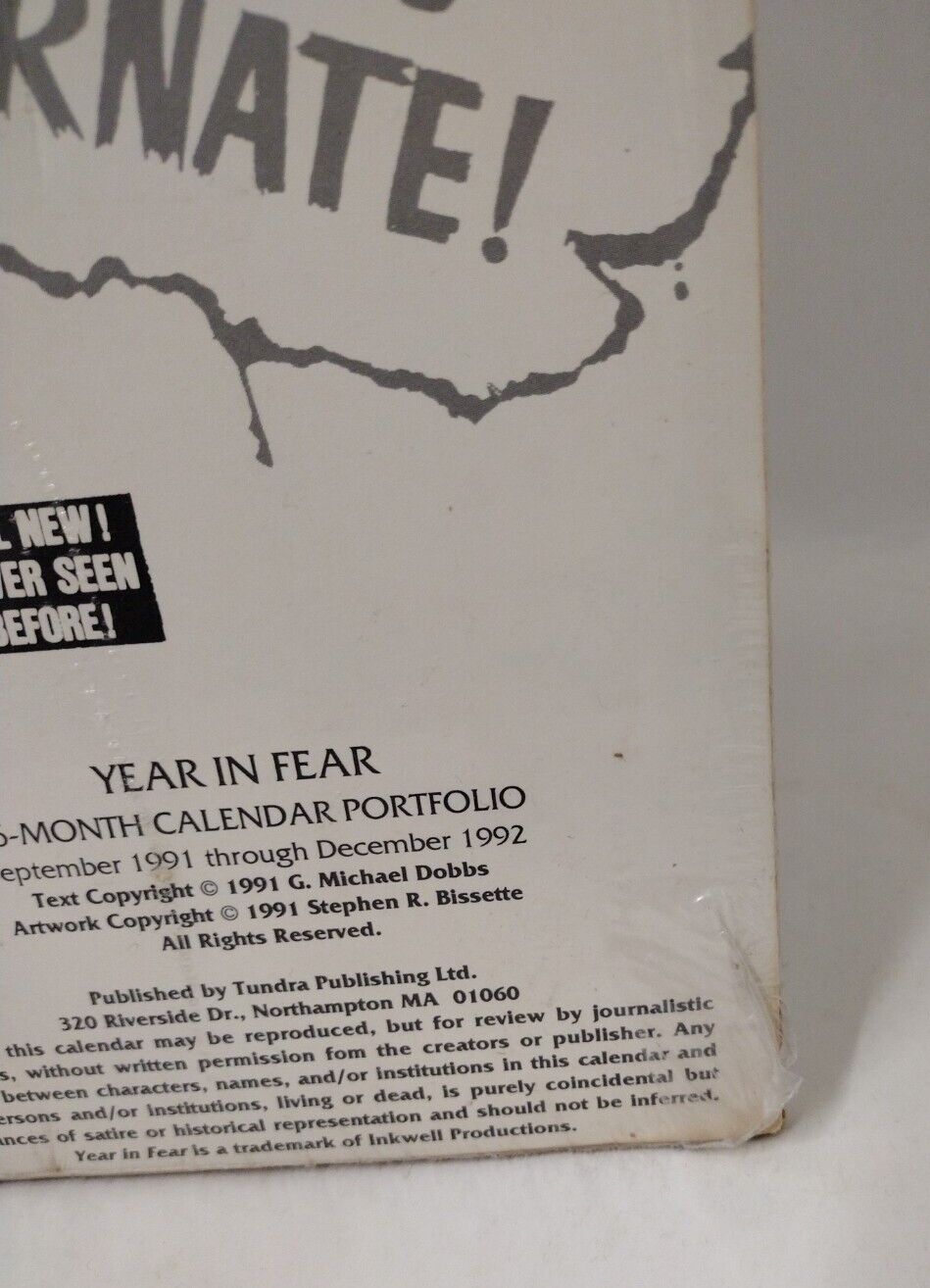 Dobbs & Bissette's THE YEAR IN FEAR (1991) 16-Mo Calendar Portfolio Tundra 16x20