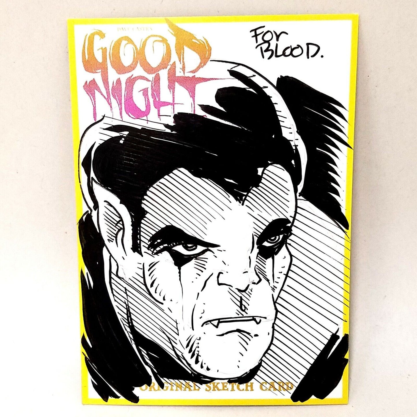 Good Night Sketch Card with Original Teenage Vampire Drawing Signed Sealed ARG