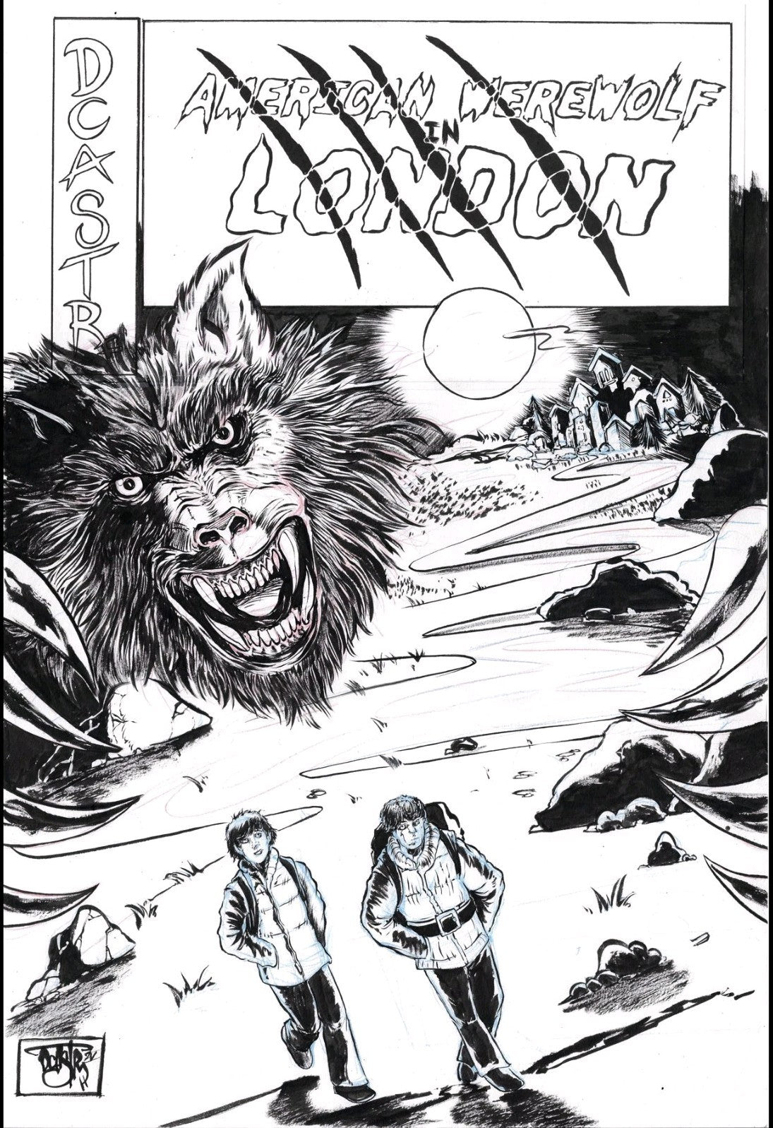 American Werewolf In London #1 (2025) Faux Comic Cover Original + Color DCastr