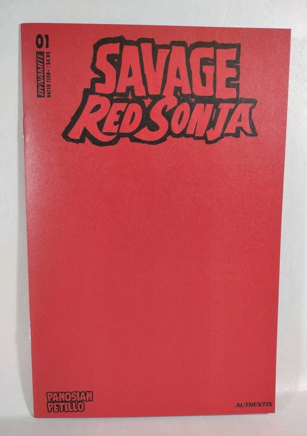 Savage Red Sonja #1 Dynamite Red Blank Sketch Variant Cover Comic New NM