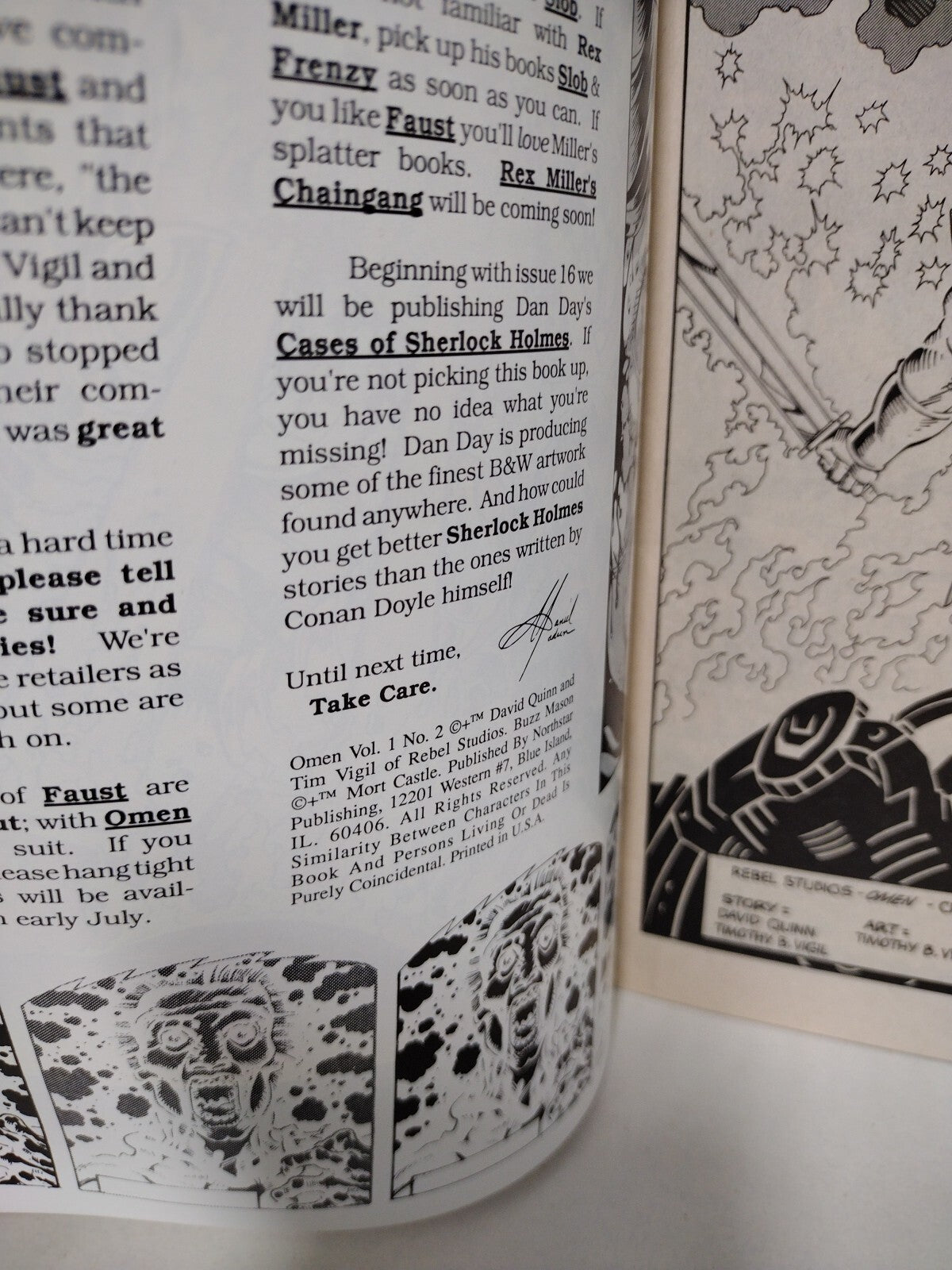 Omen (1989) Complete Northstar Comic Set #1 2 3 Tim Vigil David Quinn Sci-Fi