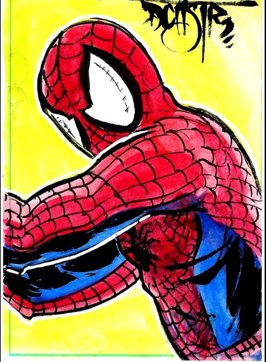 Dave Castr Crusin (2025) OAC Sketch Card W Original Marvel Spider-Man Art