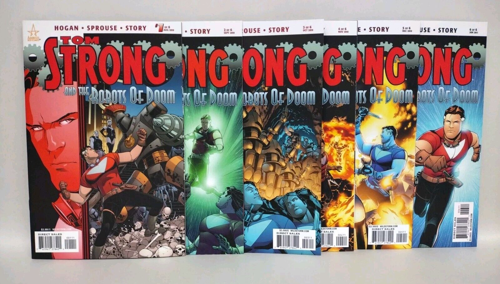 Tom Strong & The Robots of Doom (2010) Complete ABC Comic Lot set 1 2 3 4 5 6 NM