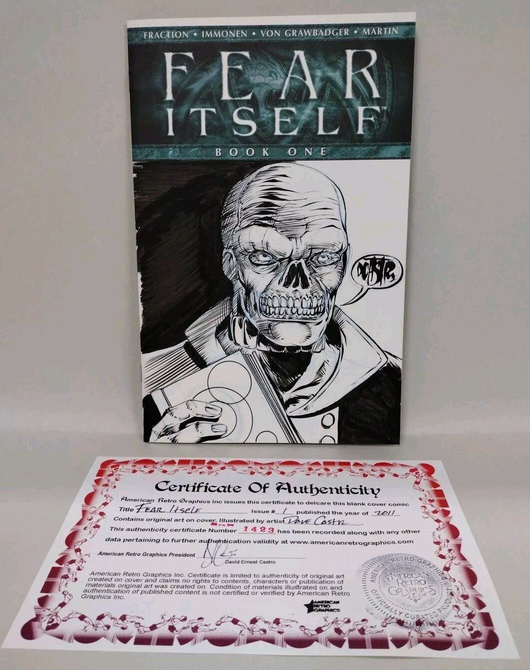 Fear Itself #1 (2011) Marvel Comic Sketch Cover W Original DCastr Red Skull Art