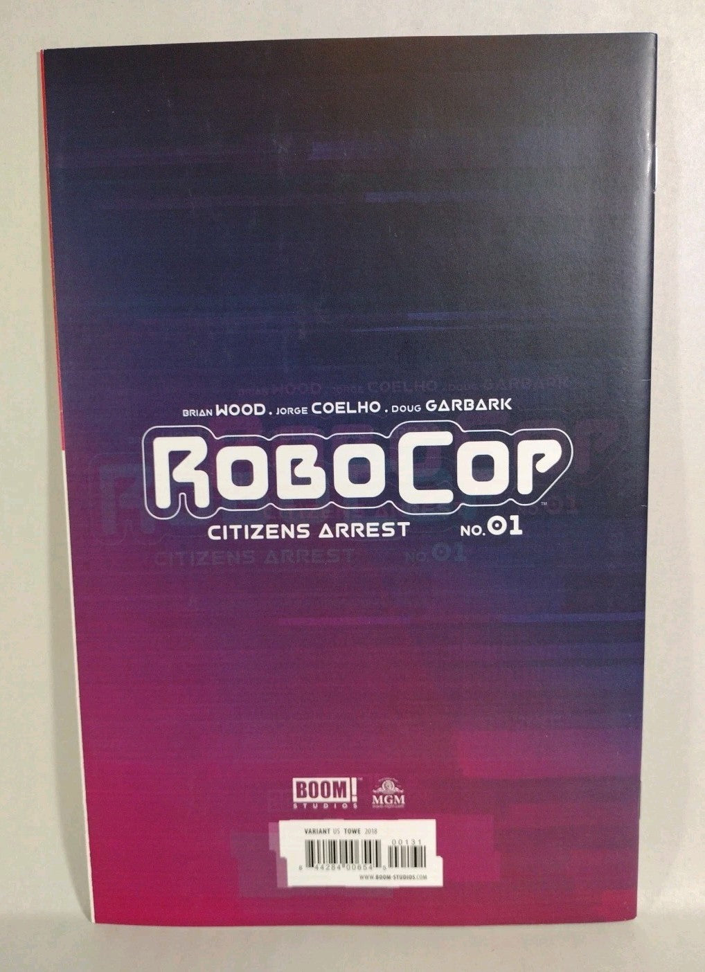 Robocop Citizens Arrest 1 (2018) Boom Studios Comic 1:15 Jim Towe Virgin Variant