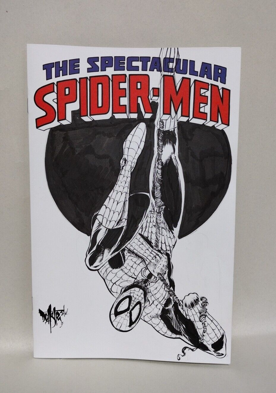 SPECTACULAR SPIDER-MEN#1 Blank Cover Variant Comic Original DCastr Art COA