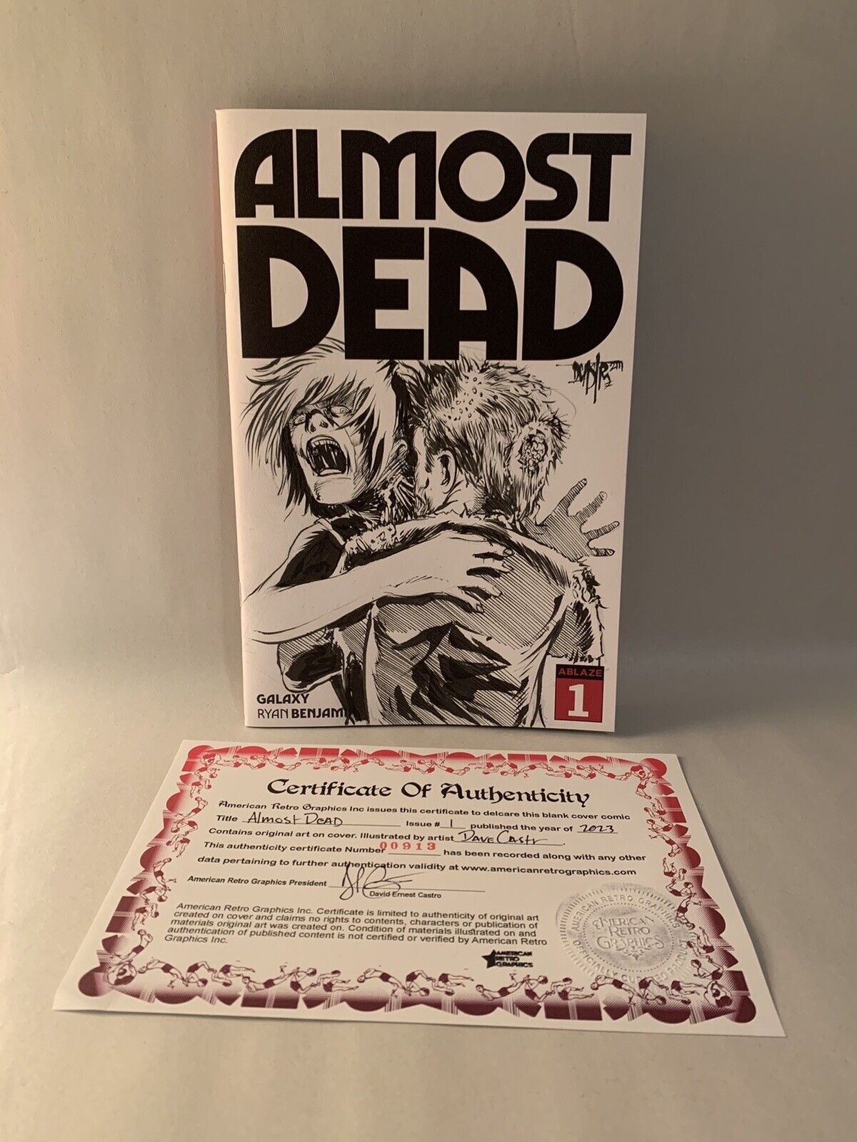 Almost Dead #1 Blank Sketch Cover Comic 2023 W Original DCastr Art