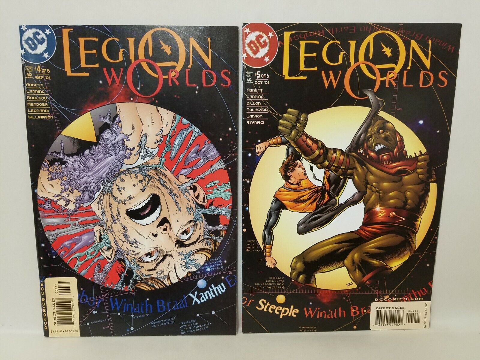 Legion Worlds (2001) DC Comic Lot Set #2 3 4 5 6 Last issue Abnett & Lanning 