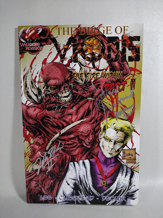 Dirge Of Viqdis #2 (2013) Valkyrie Comic Fire Within 3X Signed Josh Lee Cubstead