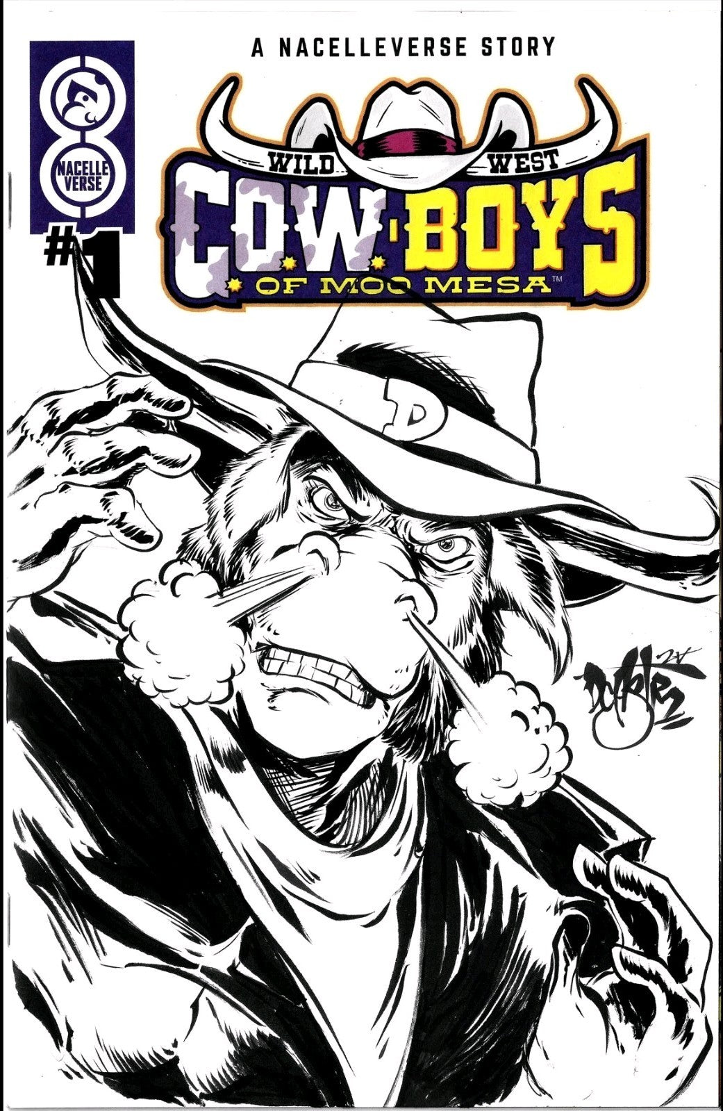 Cowboys Of Moo Mesa #1 (2025) Nacelle Comic Sketch Cover W Original DCastr Art