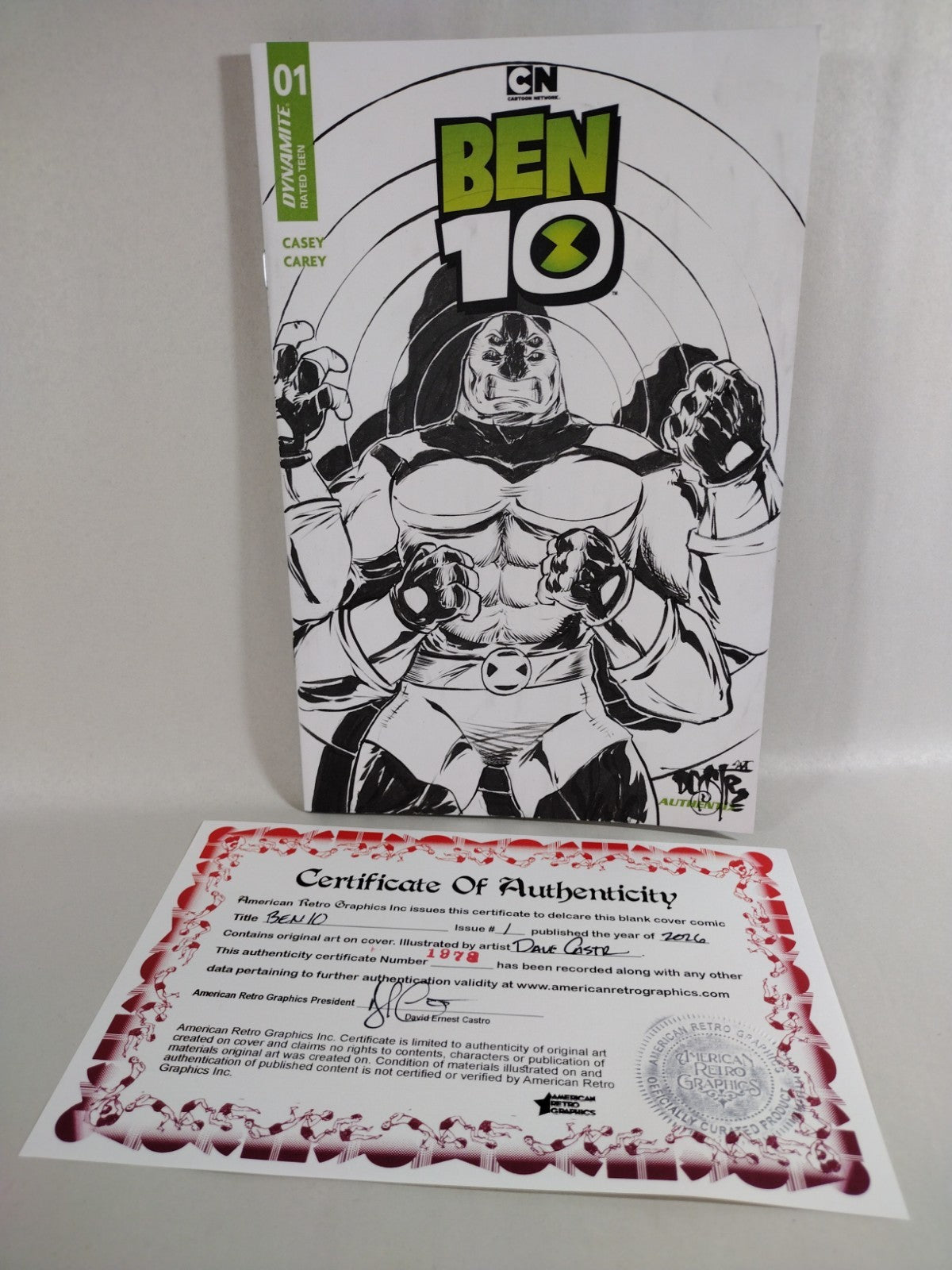 Ben 10 #1 (2026) Dynamite Comic Sketch Cover Variant W Original Dave Castr Art