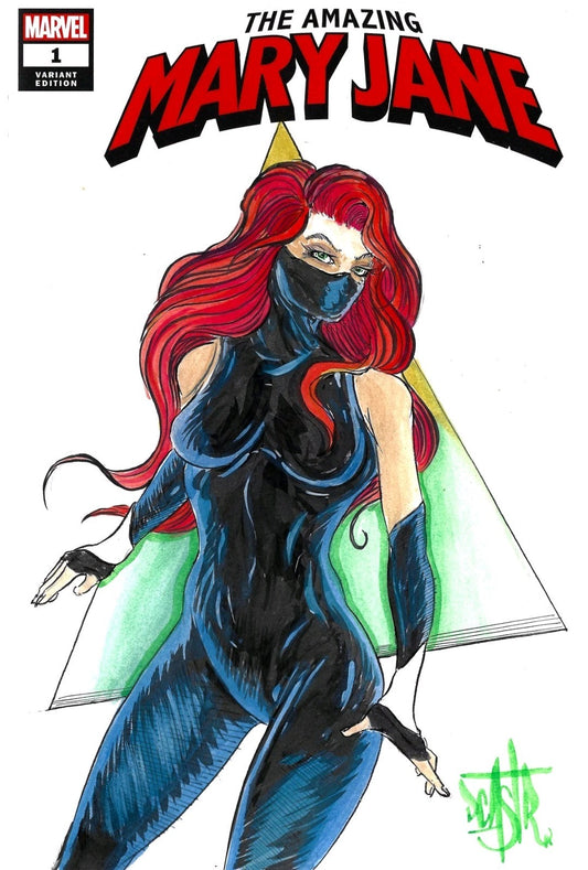 Amazing Mary Jane (2019) Marvel Sketch Cover Variant W Original Dave Castr Art