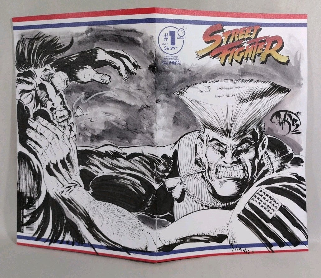 Street Fighter Masters Guile 1 (2026) Udon Capcom Sketch Cover W Original Art
