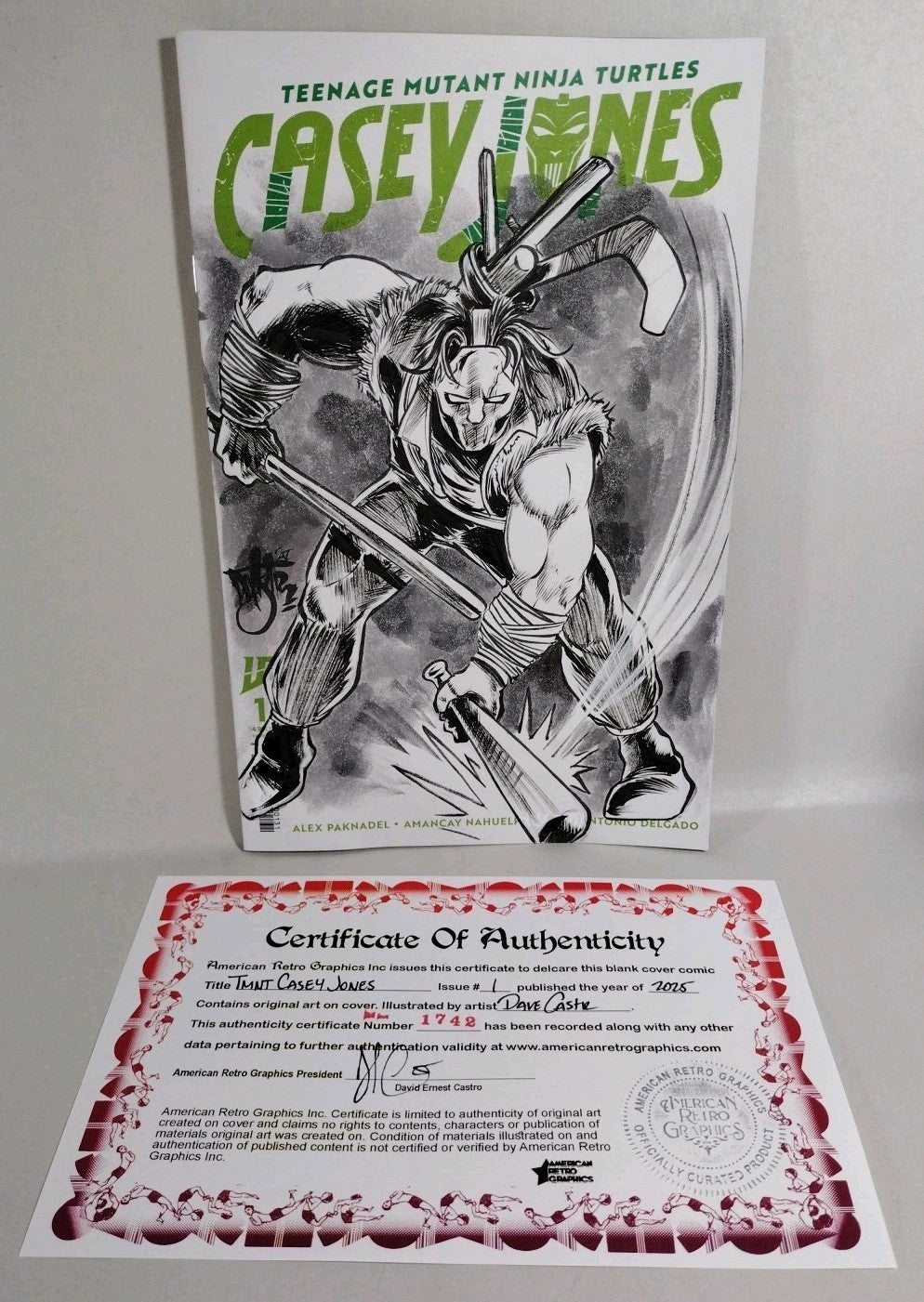 TMNT Casey Jones #1 (2025) IDW Comic Sketch Cover Variant W Original DCastr Art