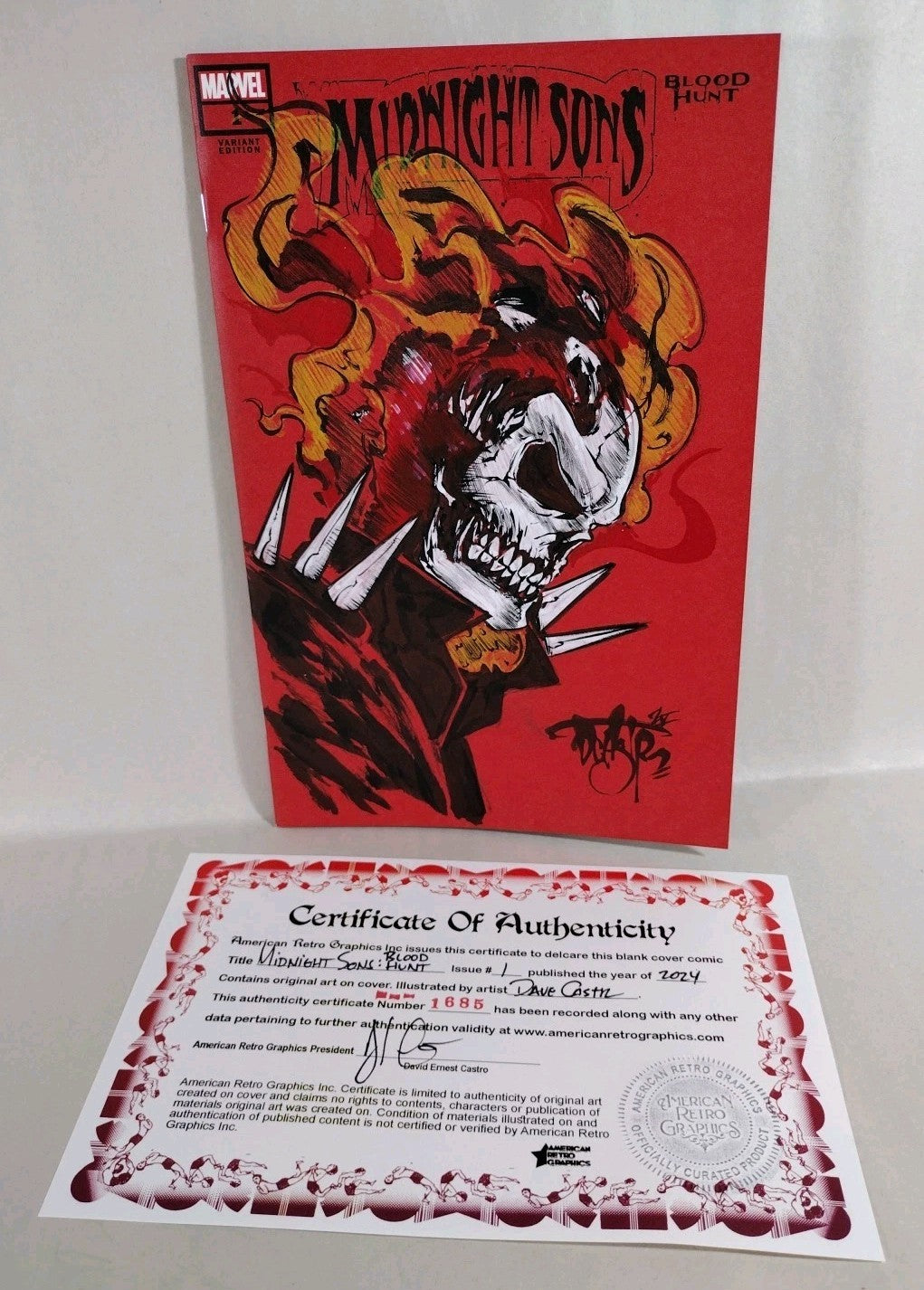 Midnight Sons Blood Hunt #1 Marvel Red Sketch Variant W Original DCastr Art