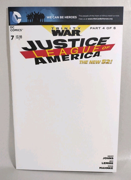 Justice League Of America #7 (2013) DC Blank Sketch Variant Cover Comic New NM