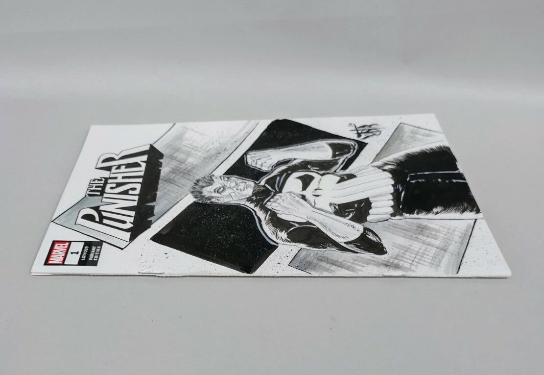 Punisher #1 (2018) Marvel Sketch Cover Variant Comic W Original Dave Castr Art